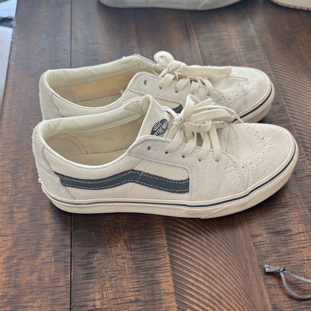Vans Kids' Off-White and Black Sneakers